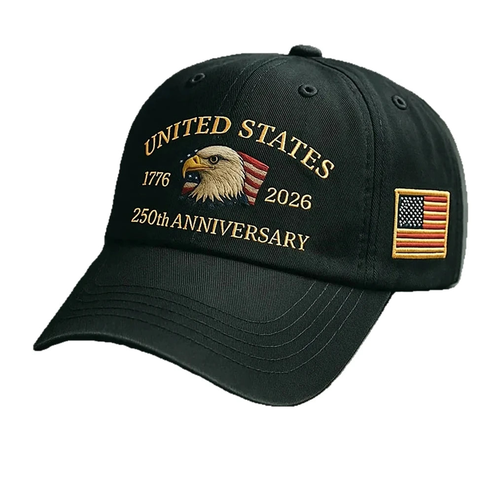 Cappello Patriottico 250esimo Anniversario USA Con Aquila Ricamata Unisex Berretto Da Baseball Elegante