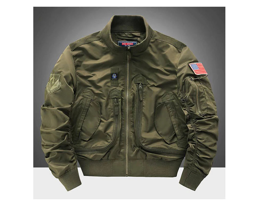 Giubbotti Bomber Da Uomo MA1 Cappotti Con Cerniera Pilota Giacca A Vento Tattica Militare Abbigliamento