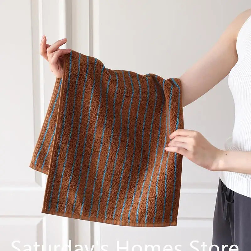 Asciugamano In Cotone A Righe Retrò 70x140 Cm Morbido E Assorbente Per Casa Palestra Cucina