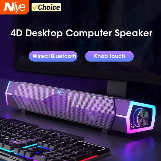 Altoparlanti Per Computer 4D Soundbar Bluetooth 5.3 Surround Con Subwoofer Per PC E Notebook