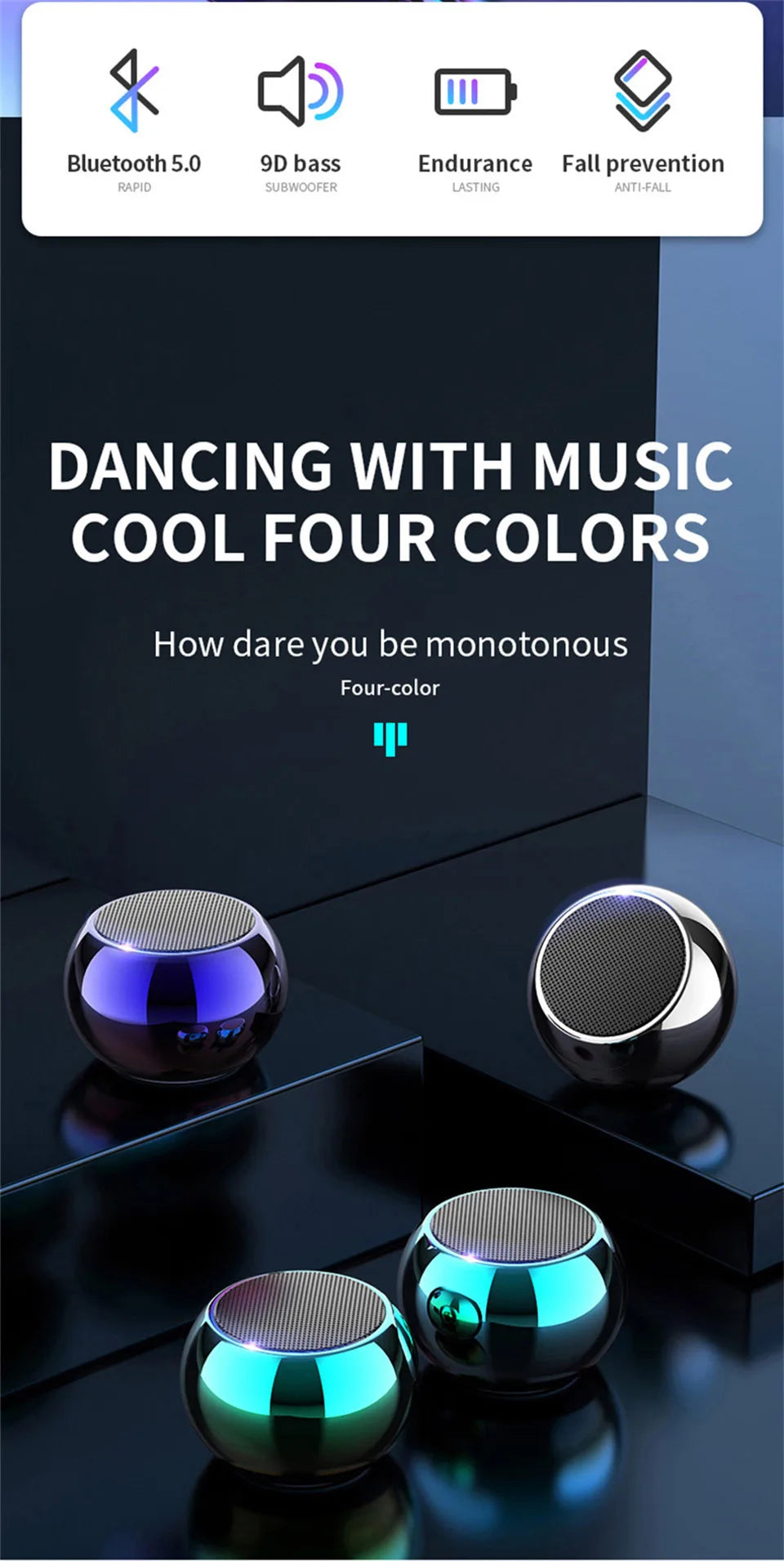 Mini Altoparlante Bluetooth Con Microfono TWS Cassa Di Risonanza Portatile HiFi Per Musica Su Smartphone Tablet Metallo