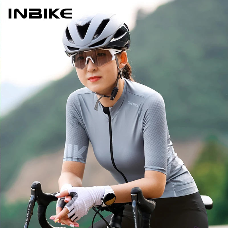 Maglia Ciclismo Da Donna Maniche Corte Estiva Quick Dry MTB Con Tasche Jersey Abbigliamento Da Ciclismo