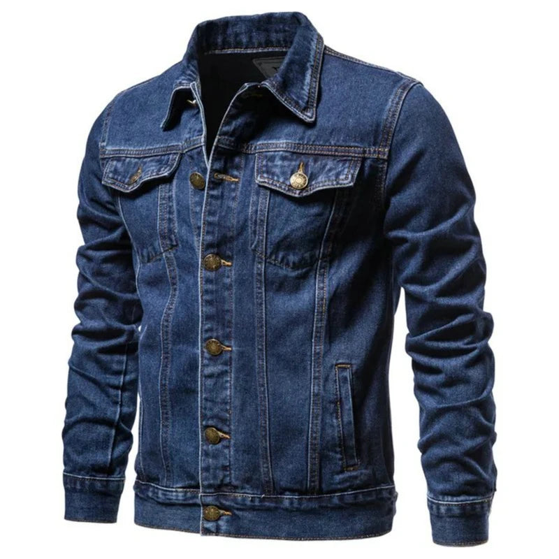 Nuova Giacca Jeans Uomo Casual Da Lavoro Autunno 2026 Vestibilità Ampia Versatile Giovanile Tinta Unita Denim