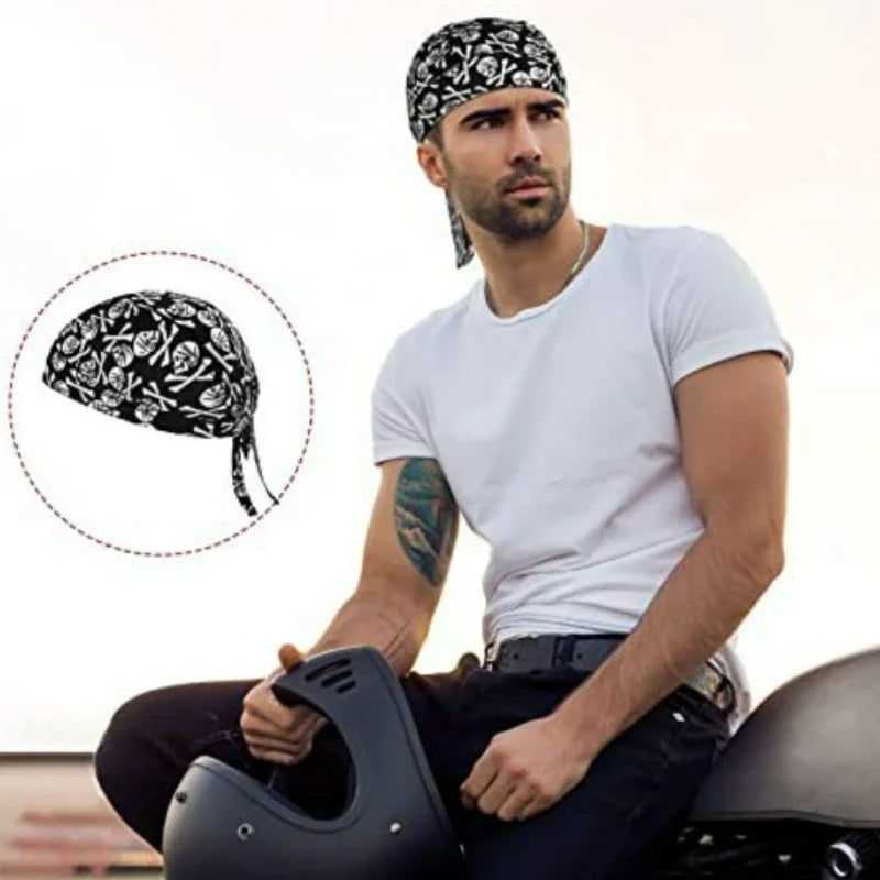 Berretto Ciclismo Protezione Solare Traspirante Anti Sudore Fascia Sciarpa Teschio Uomo Donna Cappello Rinfrescante