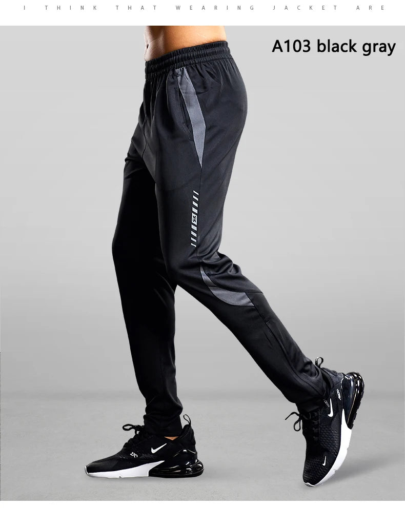Pantaloni Sportivi Da Uomo Con Tasche Con Cerniera Per Corsa Allenamento Calcio Fitness In Poliestere Modello A102
