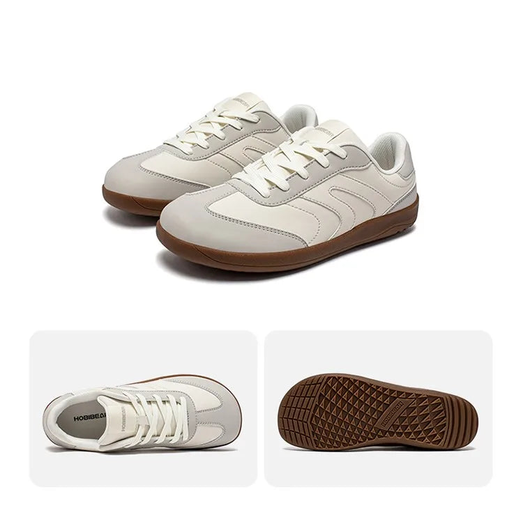 Hobibear Scarpe A Punta Larga Sneakers Unisex In Pelle Artificiale Zero Drop Retrò Per Uomo E Donna