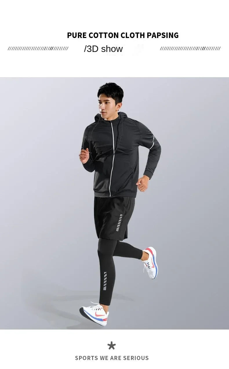 Completo Da Uomo In Fibra Ghiaccio Ad Asciugatura Rapida Set Per Corsa Fitness Maratona Ciclismo Allenamento