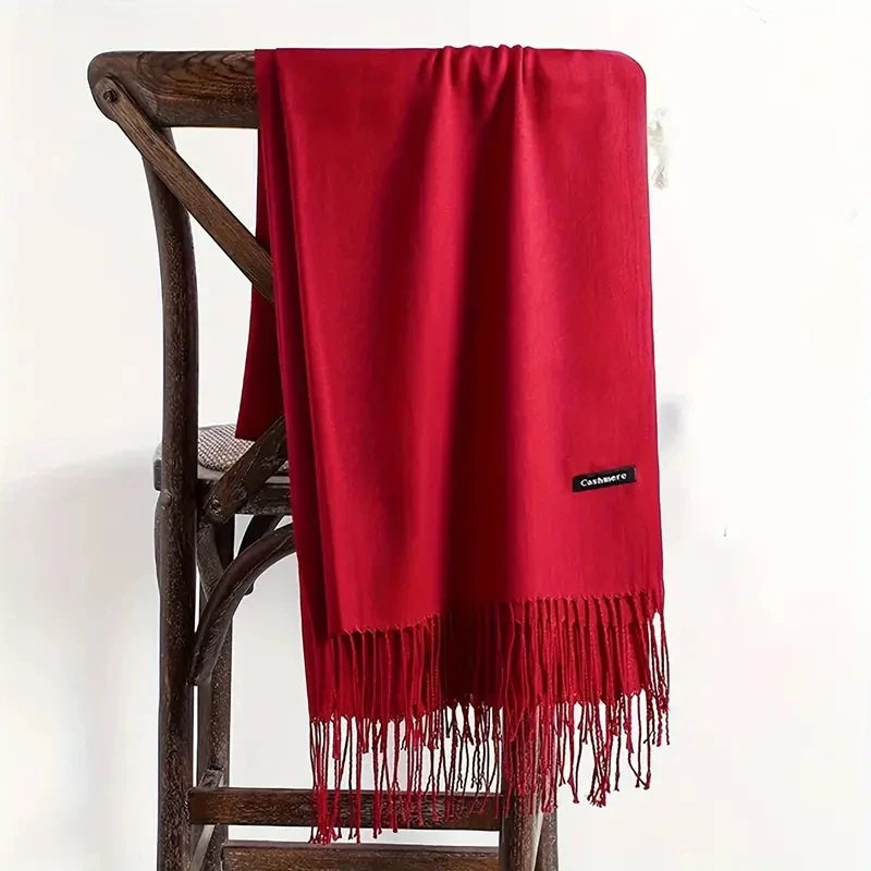 Sciarpa di Pashmina da Donna Morbida Cashmere Foulard Viaggio Ufficio Inverno Caldo Hijab Solido Avvolge Bandana