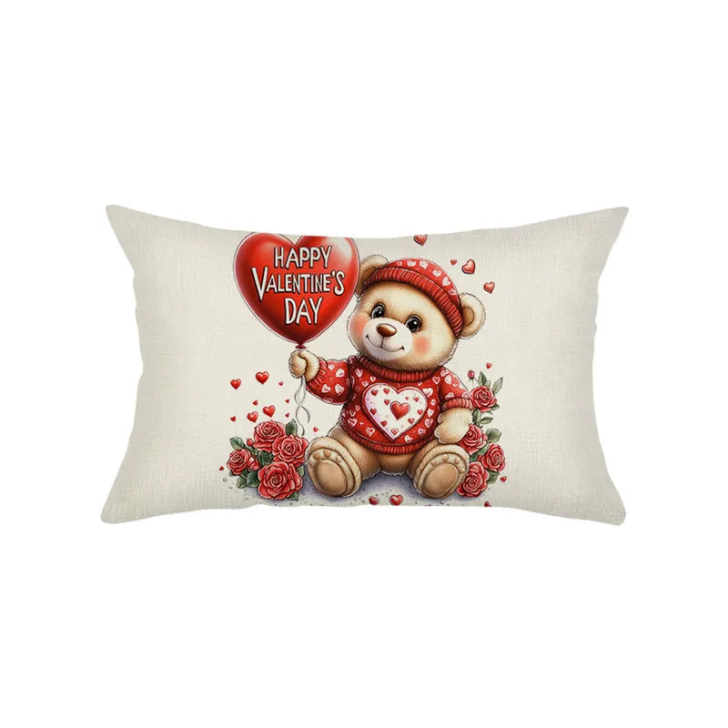 Vikama Fodera Per Cuscino Reversibile San Valentino Con Stampa A Cuore Per Soggiorno Divano Letto Decorazione Della Casa