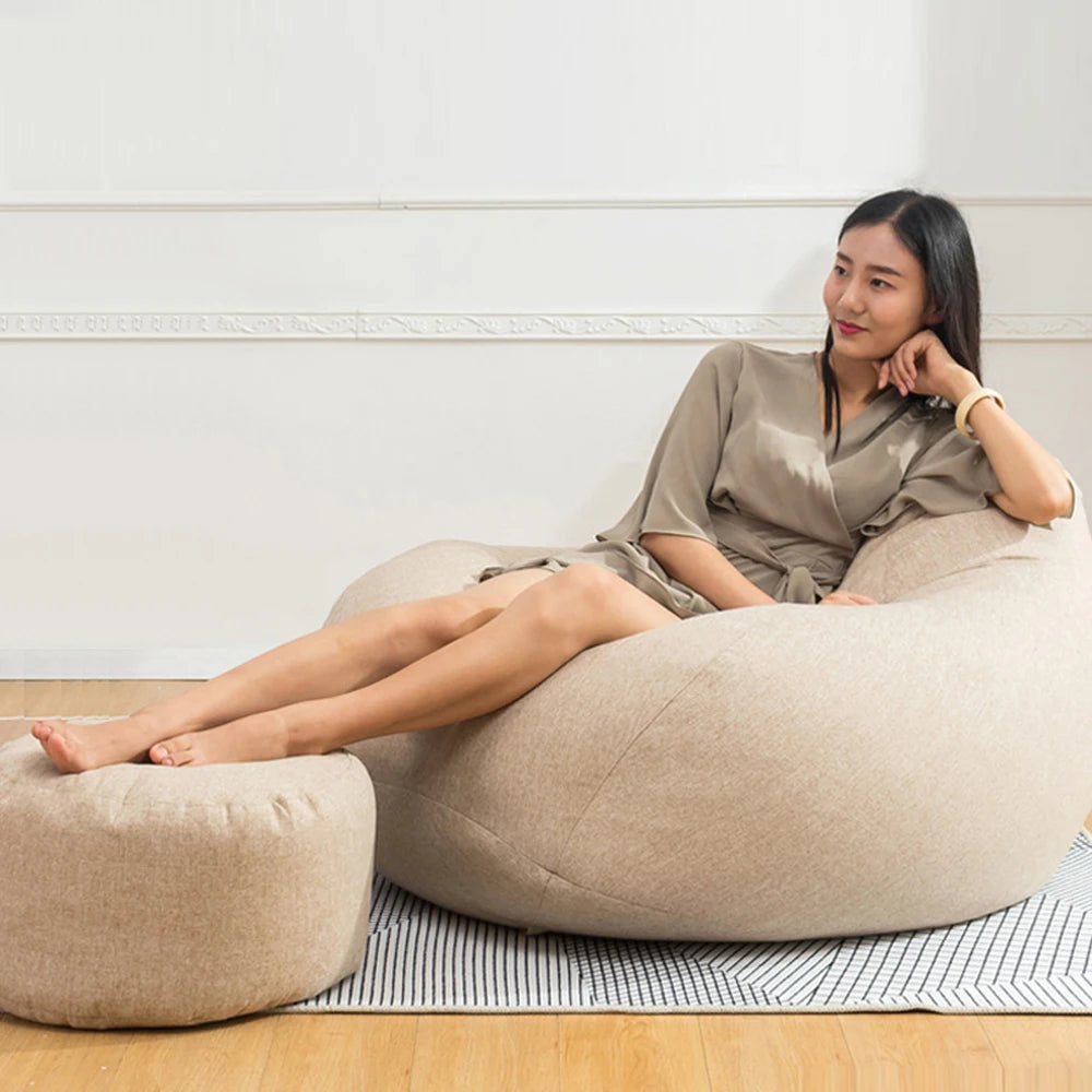 Sgabello Rotondo Diametro 30 Cm Altezza 20 Cm Pouf In Lino Ottomano Con Imbottitura Poggiapiedi Tatami Futon Puff JD001