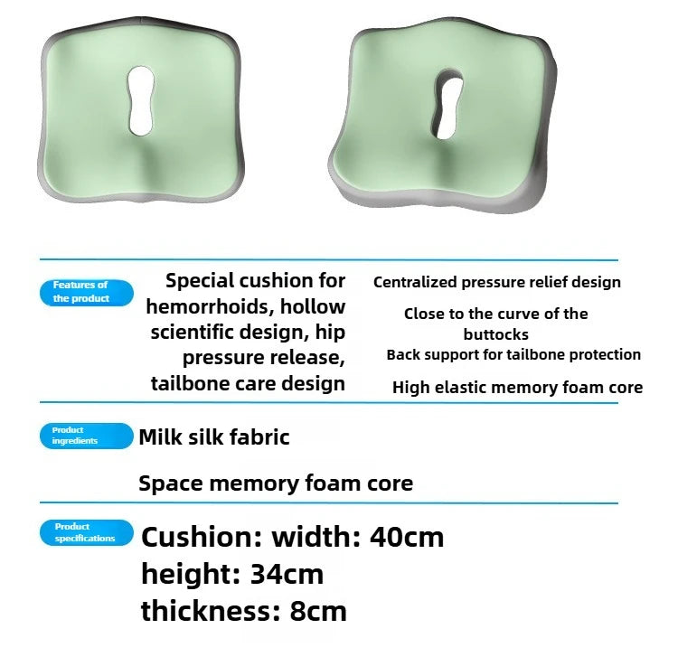 Cuscino del sedile in memory foam per auto e ufficio Supporto lombare per l'anca Correttore di postura Cuscino per sedia per studenti comfort e traspirante