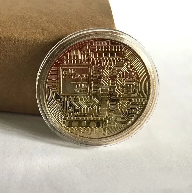 Moneta Bitcoin Placcata In Oro Da Collezione Arte Regalo Commemorativo Fisico Casascius Metallo Imitazione Antica