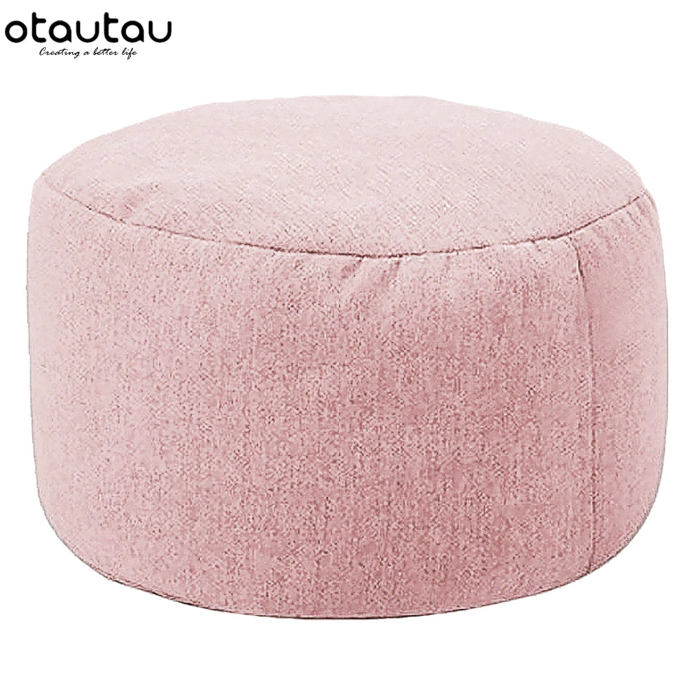 Sgabello Rotondo Diametro 30 Cm Altezza 20 Cm Pouf In Lino Ottomano Con Imbottitura Poggiapiedi Tatami Futon Puff JD001