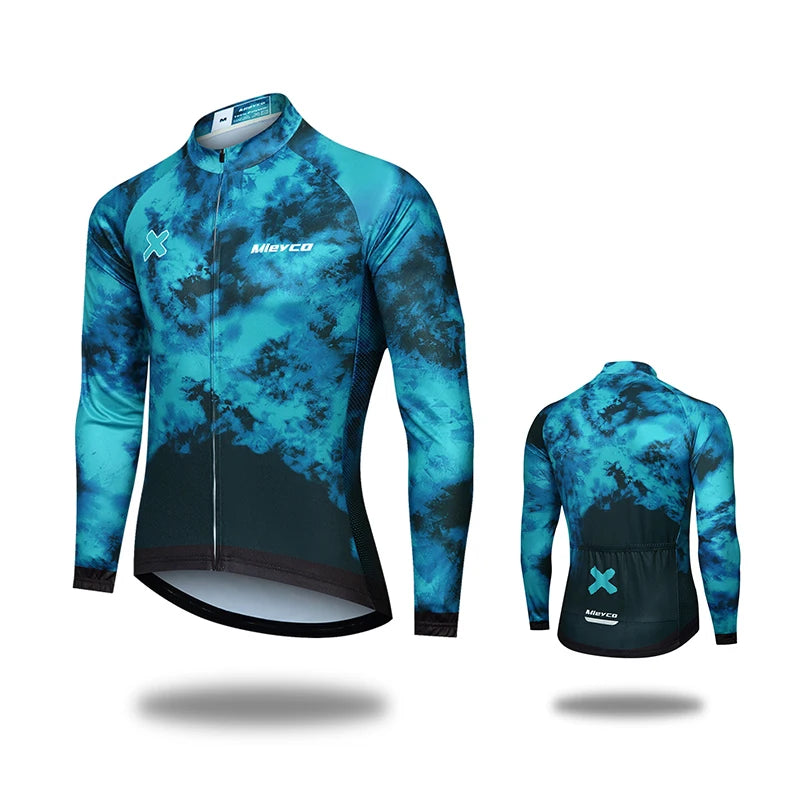 MIEYCOM Abbigliamento Ciclismo Uomo Maniche Lunghe Giacca Traspirante Protezione Solare MTB Corsa Primavera Autunno