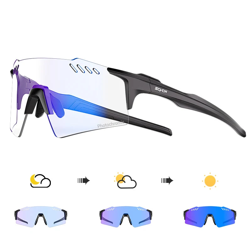 Occhiali Fotocromatici UV400 Per Ciclismo MTB Equitazione All Apertto Multisport Guida Golf Campeggio