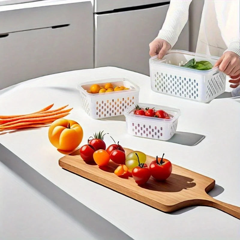 Set Di 4 Contenitori Per Alimenti A Prova Di Perdite Impilabili Per Preparare Pasti Frutta Verdura Carne Cereali