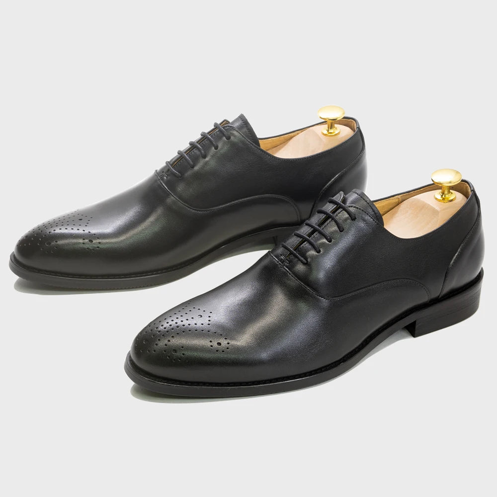 Scarpe Oxford Da Uomo In Vera Pelle Stile Classico Italiano Con Lacci Per Matrimonio Ufficio Aziendale Nere E Marroni