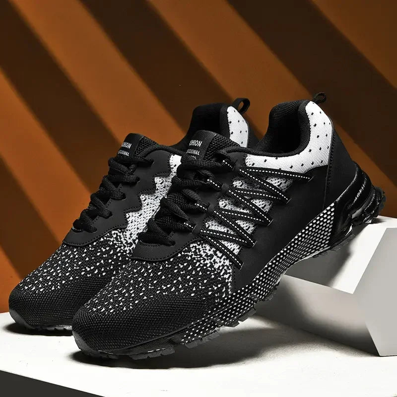 Scarpe Sportive Da Corsa Traspiranti In Mesh Con Suola Spessa Bianco Nero Coreane Per Giovani Passeggio Primavera Estate