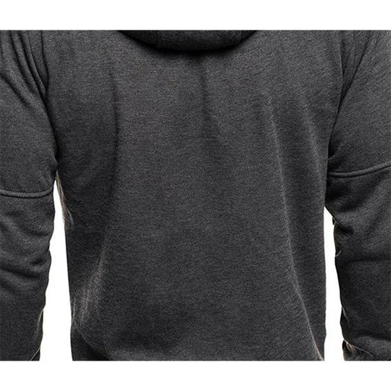 Giacca Con Cappuccio Da Uomo Tinta Unita Felpa A Maniche Lunghe Cerniera Sportiva Palestra Primavera Autunno