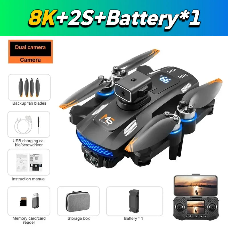 Drone M6 Originale Fotocamera Professionale 4K 8K WiFi 5G FPV Video 4K UAV Schermo Telecomando RC Quadricottero Regalo
