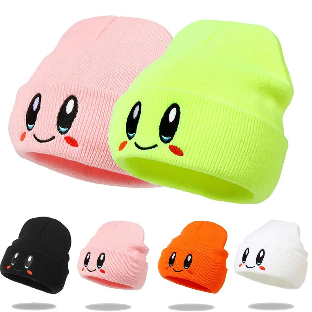Coppia Beanie Unisex Con Ricamo Occhi, Colori Candy, Berretti In Maglia Calda, Casual E Trendy Per Donne E Uomini