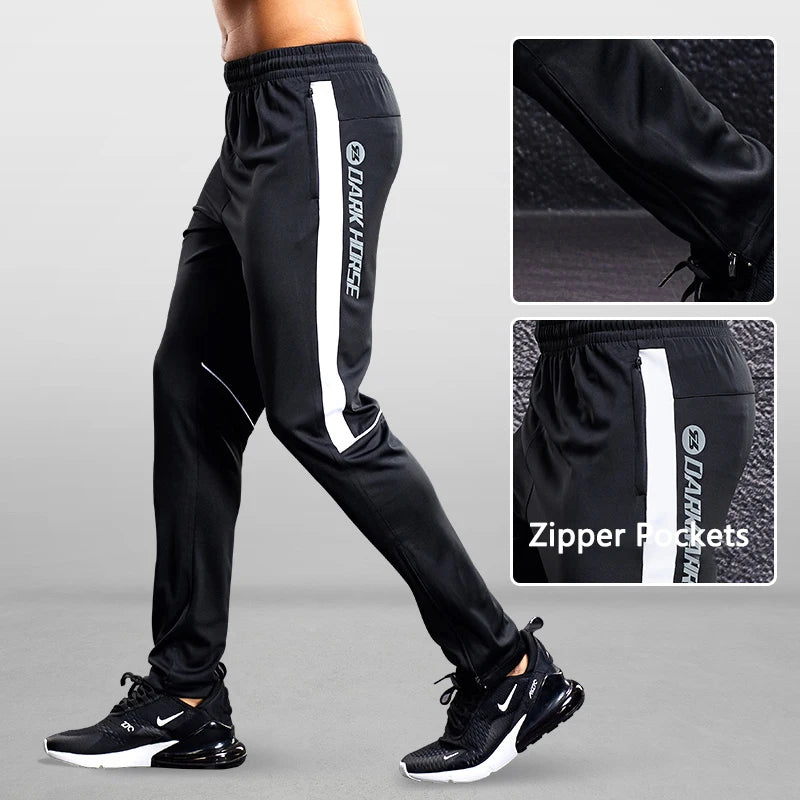 Pantaloni Sportivi Da Uomo Con Tasche Con Cerniera Per Corsa Allenamento Calcio Fitness In Poliestere Modello A102