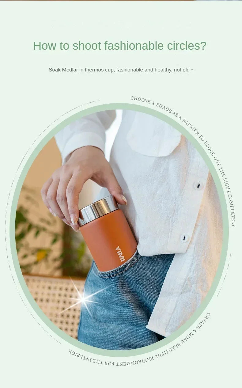 Bottiglia Termica Mini 230 Ml Acciaio Inox 316 Con Isolamento A Vuoto Portatile Per Viaggiare Caffè E Tè Caldi O Freddi