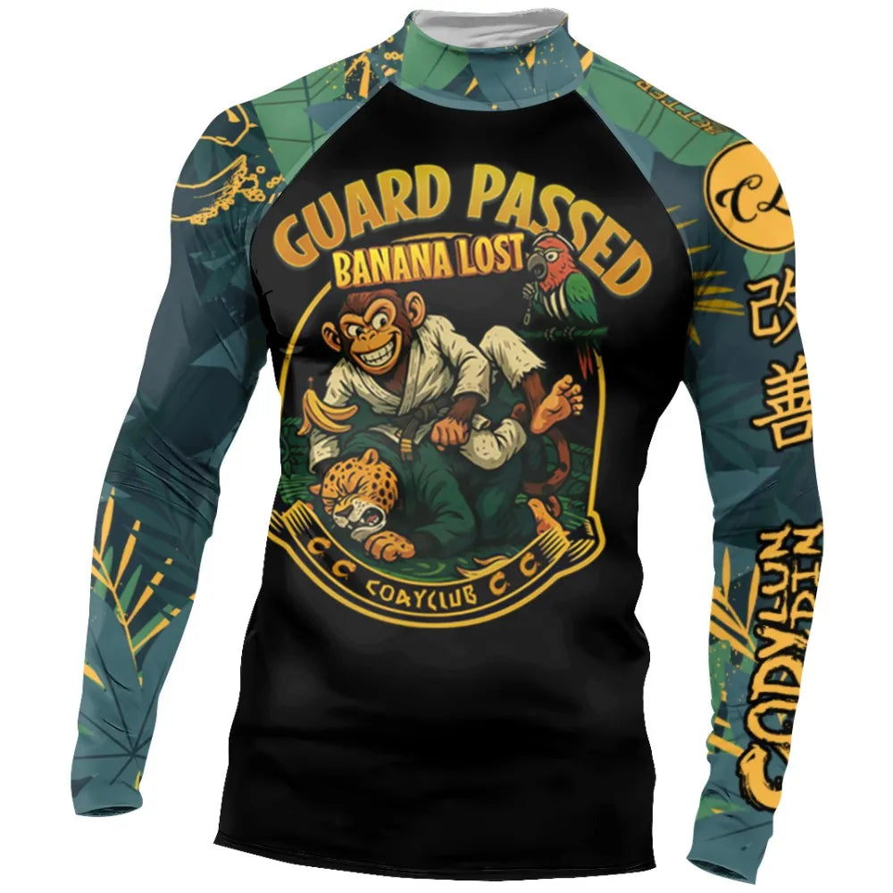 Nuovo Set MMA Da Quattro Pezzi T Shirt Rash Guard Ad Asciugatura Rapida E Pantaloncini Da Combattimento Uomo No Gi BJJ