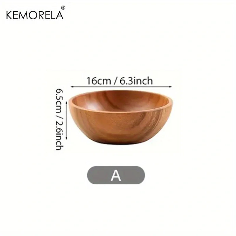 1 Pz Insalatiera In Legno Di Acacia Antiscottatura Per Bambini Decorazione Gelato Frutta E Verdura