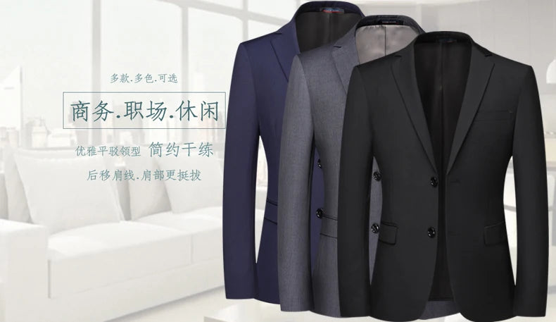 Blazer Da Uomo Tinta Unita In Stile Britannico Per Lavoro Professionale E Cerimonie Eleganti