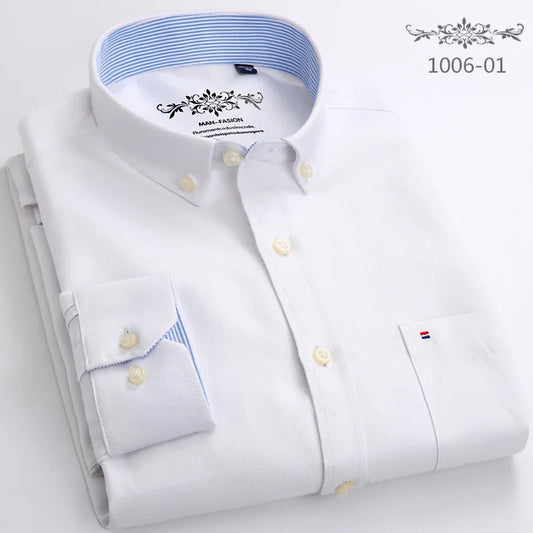 Novità Camicia Da Uomo Slim Fit Maniche Lunghe Formale Con Tasca Singola In Morbido Cotone Scozzese Per Ufficio
