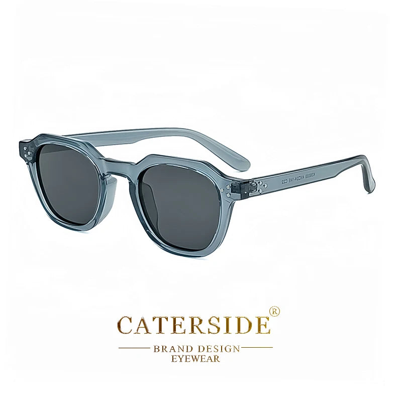 Occhiali Da Sole Polarizzati Retrò Unisex Caterside Ultraleggeri Montatura TR90 Poligonale Per Esterni Viaggio Di Qualità