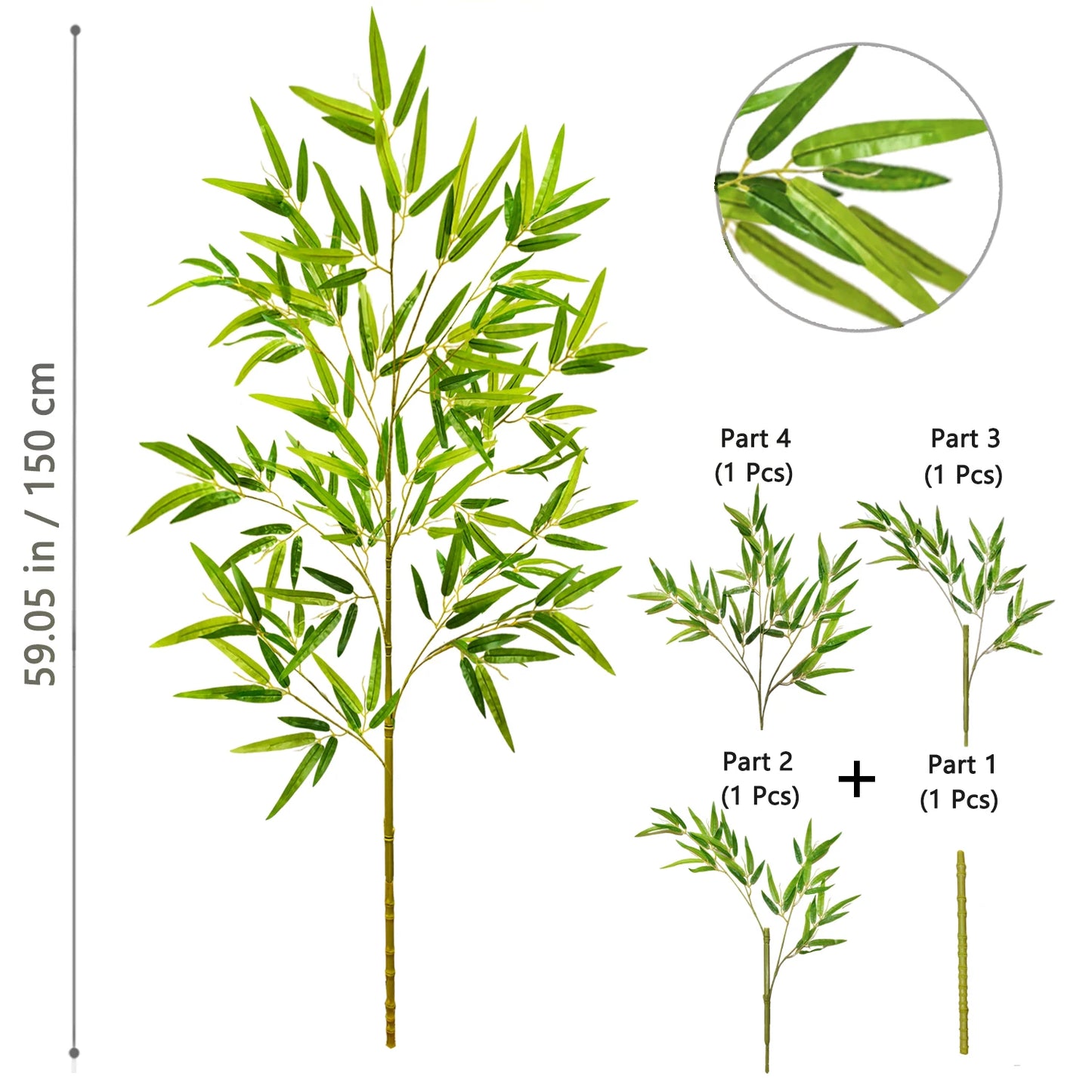 Foglie Di Bambù Verdi Artificiali Da 100 A 210 Cm Piante Con Rami Finti Adatte Per Casa Hotel E Decorazione Ufficio