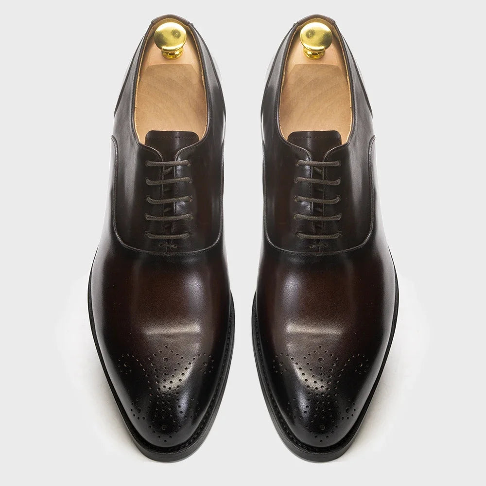 Scarpe Oxford Da Uomo In Vera Pelle Stile Classico Italiano Con Lacci Per Matrimonio Ufficio Aziendale Nere E Marroni
