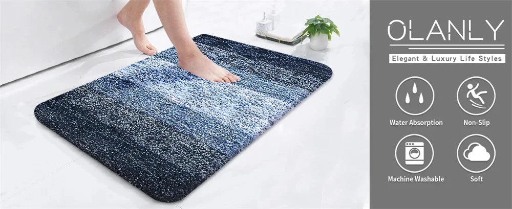 Kitinjoy Tappeto Da Bagno Di Lusso In Microfibra Assorbente Antiscivolo Peluche Morbido Per Doccia E Pavimento