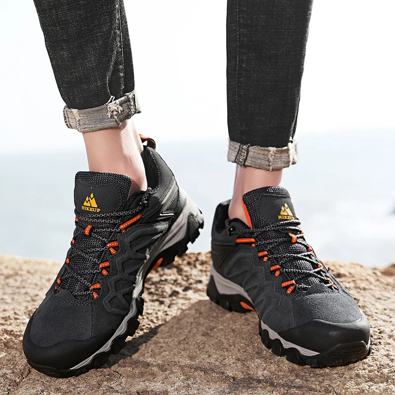 Scarpe Da Trekking In Pelle Di Alta Qualità Per Uomo Con Lacci Durevoli Per Attività All'Aperto