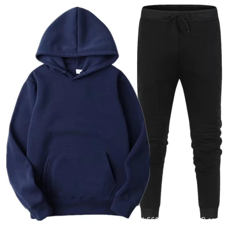 Tuta Uomo Invernale Morbida Ecologica 2025 Set Pantaloni Jogging 2 Pezzi Fitness Corsa Abbigliamento Sportivo Maschile