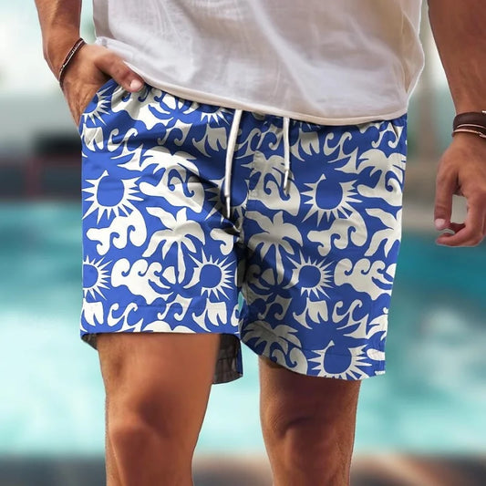Pantaloncini Corti Retrò Con Geometria Stampata 3D Uomo Spiaggia Motivo Etnico Colorato Surf Hawaii Costume Bambini