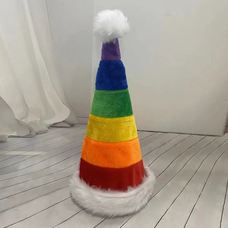 Cappello Di Babbo Natale Lungo In Peluche Unisex Rosso Per Natale Capodanno Decorazioni Festeggiamenti Regali