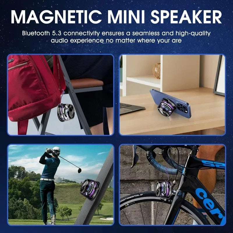 Altoparlante Bluetooth Magnetico Portatile Per Viaggiatori Con Luce RGB Dinamica E Compatibile Con iOS