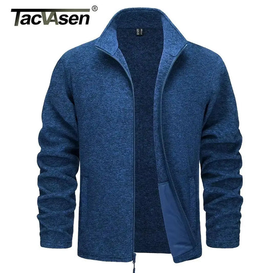 TACVASEN giacche in pile leggere con Zip intera giacca Casual primaverile da uomo abbigliamento sportivo da esterno con tasche colletto alla coreana capispalla top
