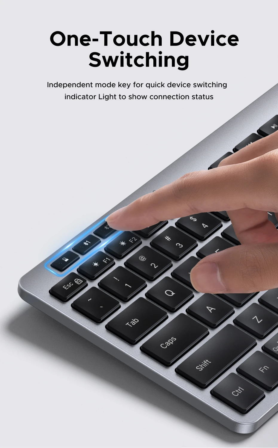 Tastiera Wireless Bluetooth 5.3 E 2.4G 78 Tasti UGREEN Compatibile MacBook iPad PC Tablet Russo EN