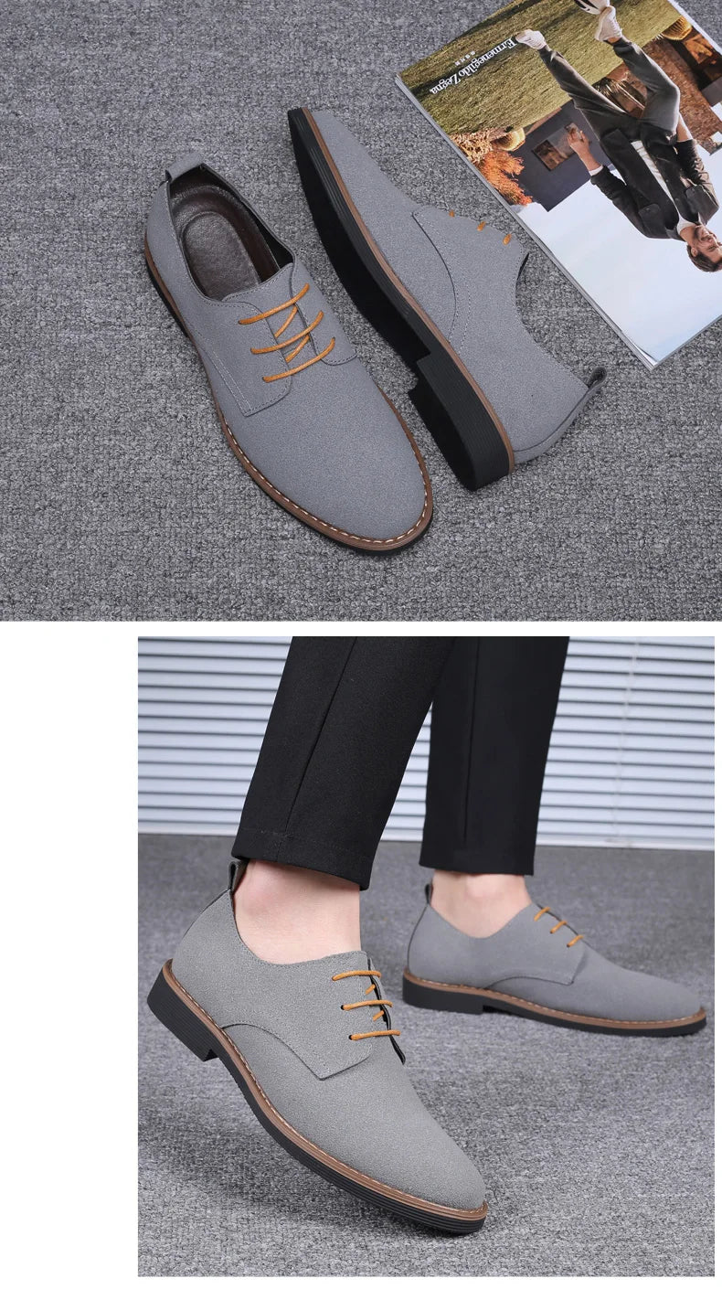 Scarpe Eleganti Da Uomo In Pelle Scamosciata Oxford Mocassini Derby Lusso Casual Classiche