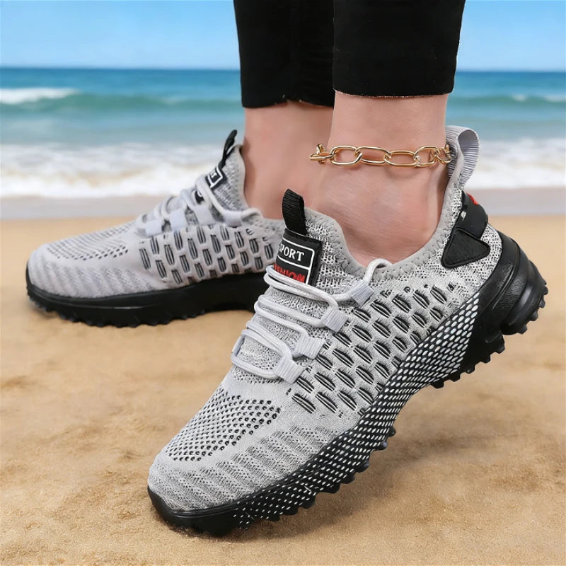 Nuove Sneakers Gialle Lavorate A Maglia Per Donna Traspiranti Leggere Antiscivolo Scarpe Da Corsa E Passeggio Esterno