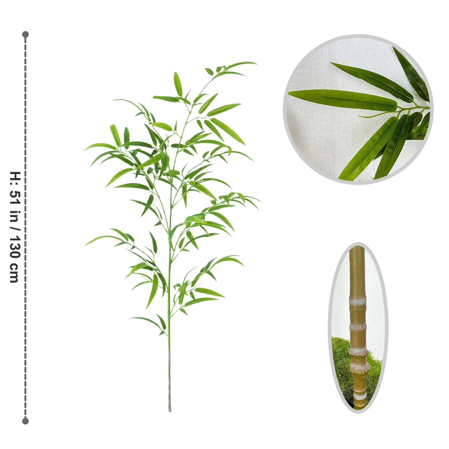 Bambù Artificiale In PVC Verde Altezza Regolabile Da 130 A 210 Cm Per Giardino E Hotel Decorazione