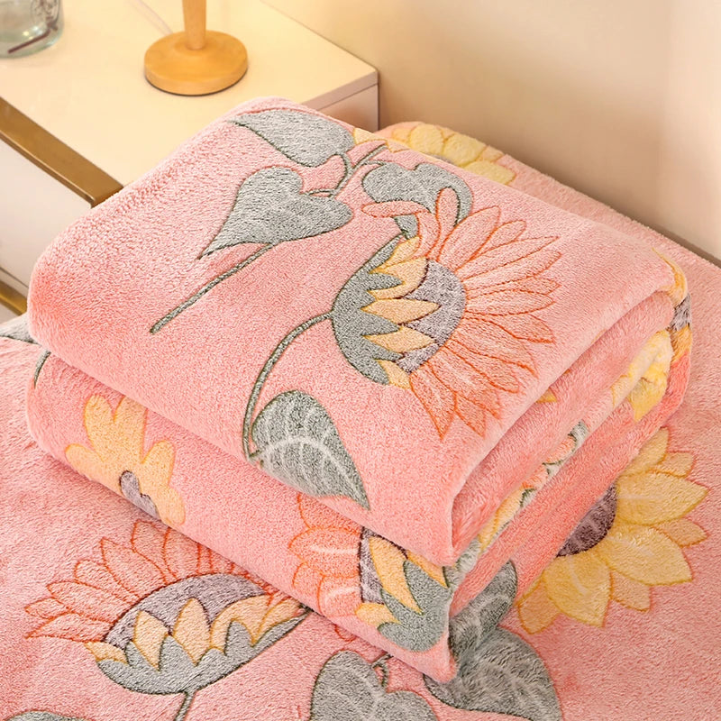 Bonenjoy 1 Pezzo Coperta In Pile Floreale Rettangolare Per Divano E Casa Morbida Calda Confortevole Plaid Da Viaggio