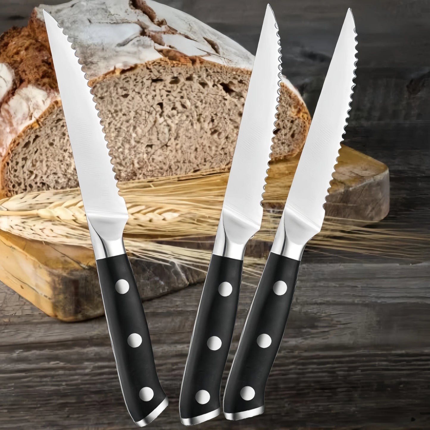 Set Di Coltelli Da Bistecca Seghettati In Acciaio Inox Con Manico In Abs Per Uso Domestico A Tavola 1 2 4 6 Pezzi