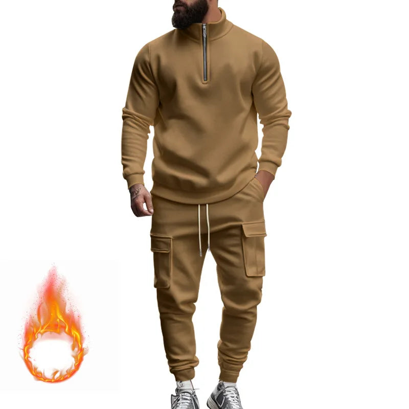 Pantaloni Sportivi Con Cerniera Calda In Velluto Da Uomo Casual Autunno Inverno 2024