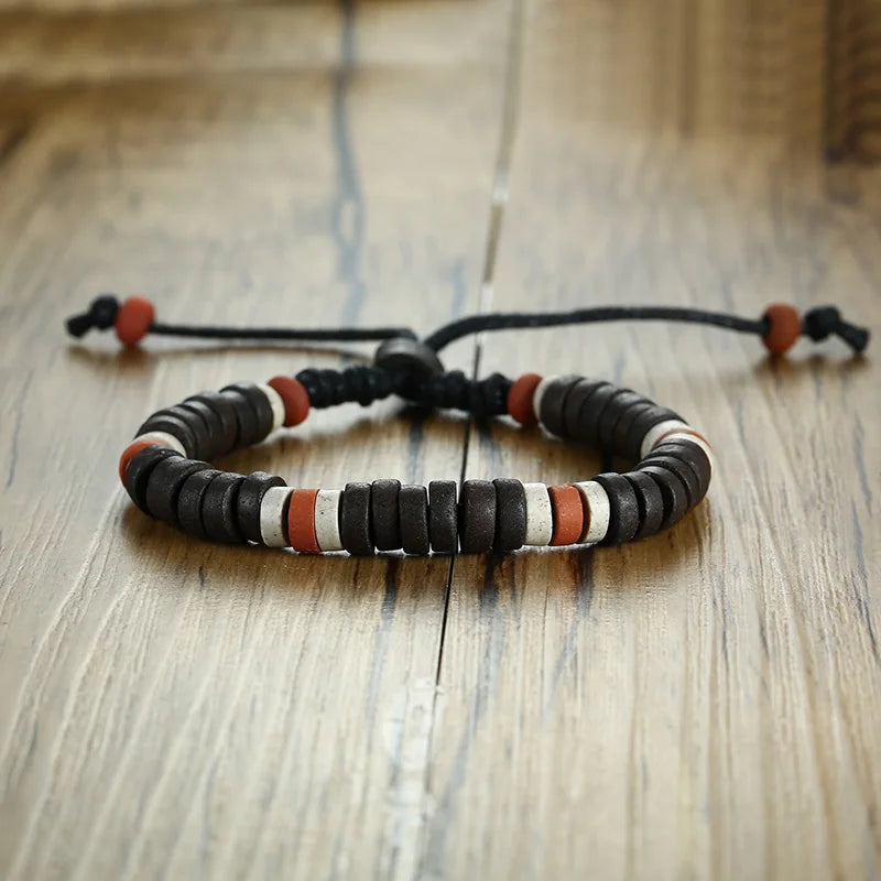 Vnox Braccialetti Con Ciondoli E Perline Lisca Di Pesce Unisex Regolabili Stile Tribale Etnico Retro Vintage Gioielli