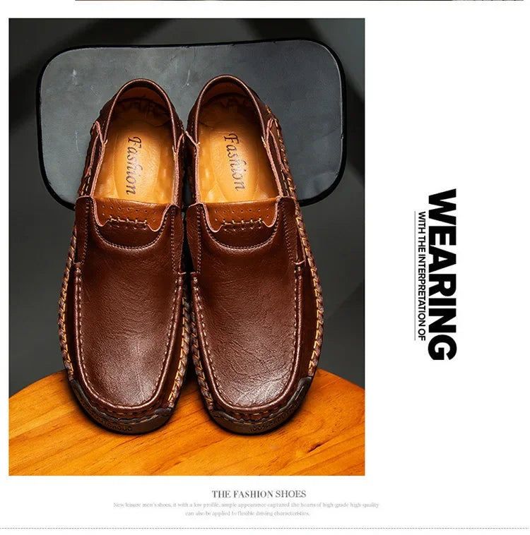 Mocassini Da Uomo Slip Traspiranti Scarpe Da Guida In Vera Pelle Fatte A Mano Eleganti Casual